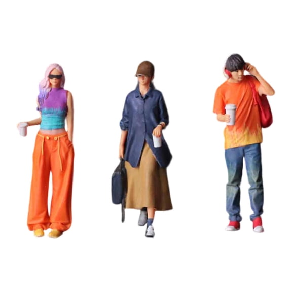 Miniature People Figure Diecast Resin Hand Painted 1:64 Scale Model Gift for Collectors Display Hobby