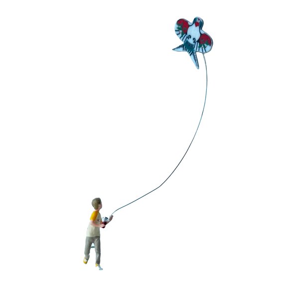 Miniature People Figures Kite Flyer Figure Model Resin Handcrafted Detailing for Diorama Displays Boys