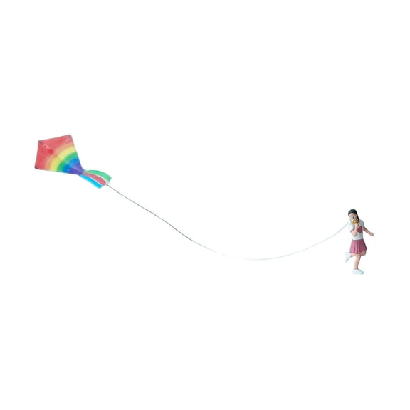 Miniature People Figures Resin Kite Flying Figure Lightweight Handmade Detailing for Landscape Projects