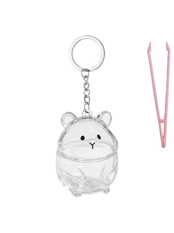 Miniature Pet Hair Keepsakes Keychain Clear Display Case Portable Hamster Furs Holders Memory Preservations Accessories