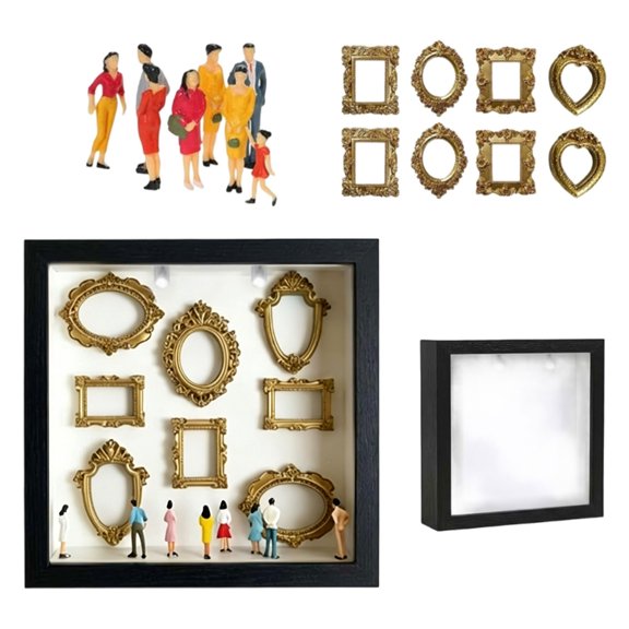Miniature Photo Frame Museums Shadows Box with Figures Celebrating Anniversaries Wedding Graduation Personalize Memory