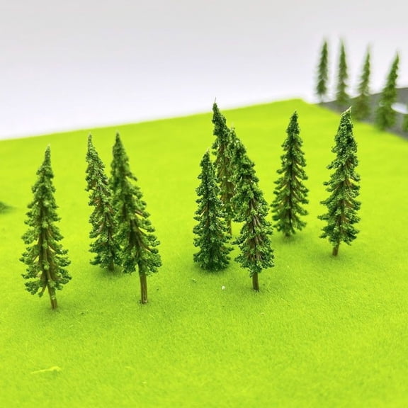 Miniature Pine Cypress Tree Model N Scale 5.5cm Height 10pcs Set DIY Diorama Scenery Railway Landscape Layout