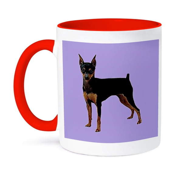 3dRose, Miniature Pinscher, 15oz Two-Tone Red Mug