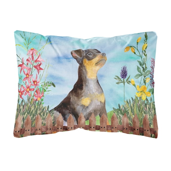 Miniature Pinscher #2 Spring Canvas Fabric Decorative Pillow