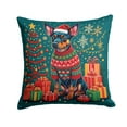 thumbnail image 1 of Miniature Pinscher Christmas Fabric Decorative Pillow 14 in x 14 in, 1 of 2