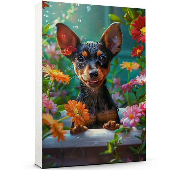 Miniature Pinscher Dog Bathroom Decor - Funny Bathroom Decor Wall Art, Dog Bathroom Wall Art and Animal Poster, Dog Bathroom Signs and Funny Bathroom Art UNFRAMED