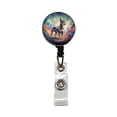 thumbnail image 1 of Miniature Pinscher Dog Contemporary Art Retractable Reel ID Badge Key Card Name Tag Holder with Clip, 1 of 7