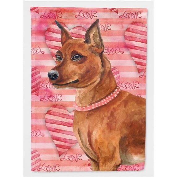 Miniature Pinscher Love Flag - Canvas House Size