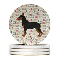 Miniature Pinscher Merry Christmas Large Sandstone Coasters Pack of 4 4 in x 4 in