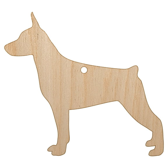 Miniature Pinscher Min Pin Dog Solid Wood Holiday Christmas Tree Ornament Unfinished DIY Pre-Drilled Craft