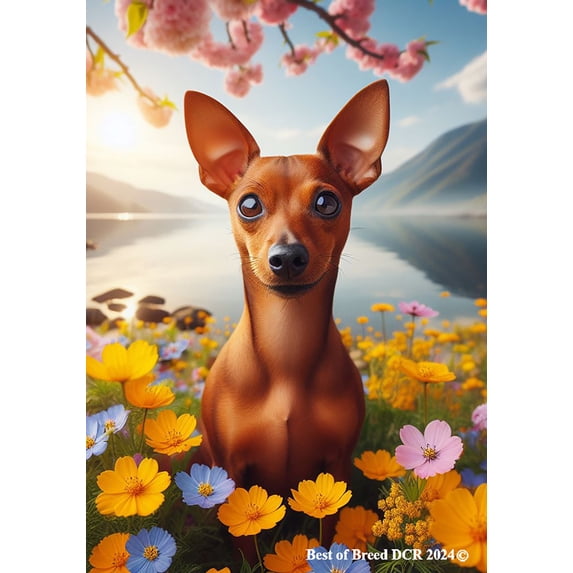 Miniature Pinscher Red Cropped - Best of Breed DCR Spring House Flag