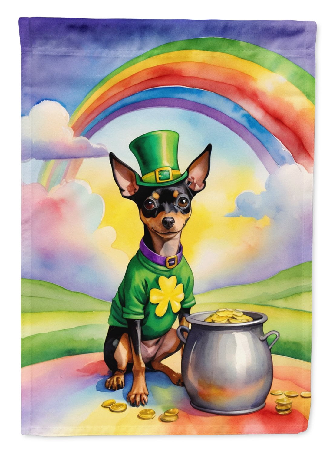 Miniature Pinscher St Patrick's Day House Flag 28 in x 40 in