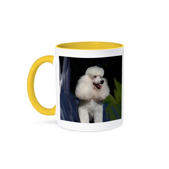 3dRose, Miniature Poodle, 11oz Two-Tone Yellow Mug