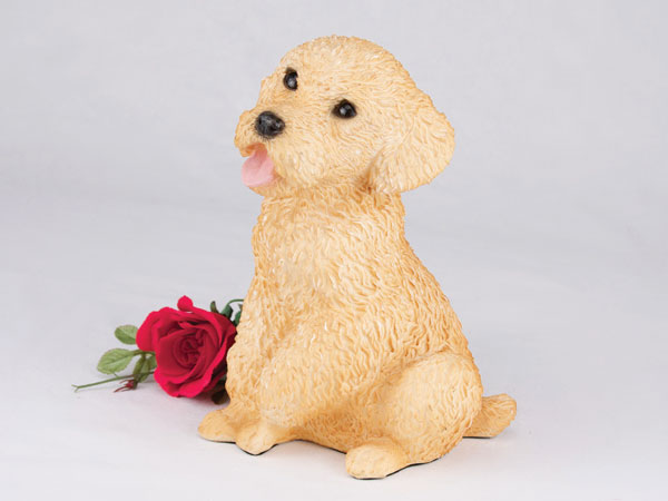 Miniature Poodle Apricot Cremation Pet Urn for a Dog Memorial in remembrance of your beloved family pet.