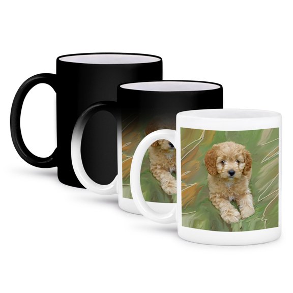 3dRose, Miniature Poodle Puppy, 11oz Magic Transforming Mug