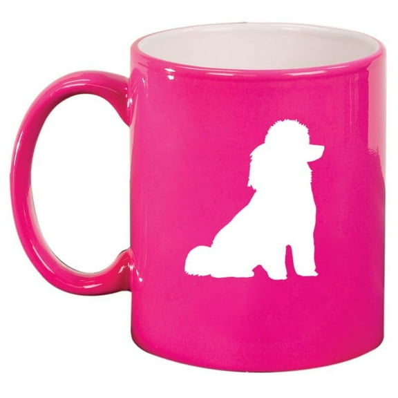 Miniature Poodle Toy Poodle Ceramic Coffee Mug Tea Cup Gift for Her, Him, Friend, Coworker, Wife, Husband (11oz Hot Pink)