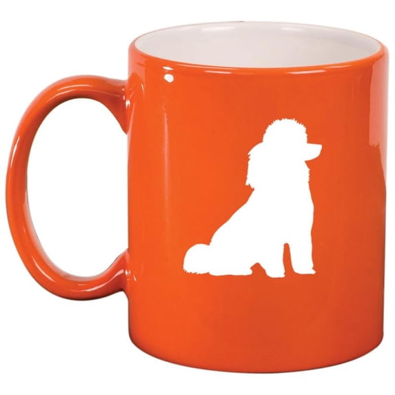 Miniature Poodle Toy Poodle Ceramic Coffee Mug Tea Cup Gift for Her, Him, Friend, Coworker, Wife, Husband (11oz Orange)