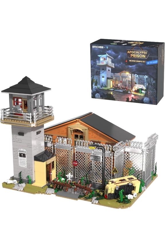Miniature Post-apocalyptic Prison Building Model Kit - 2288 Pieces, Suitable for Adults 18+, Premium DIY Collectible Gift