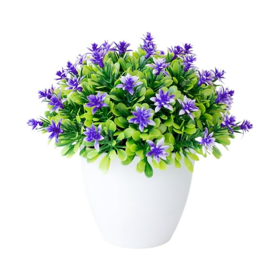 Miniature Potted Flowers, Artificial Greenery in Pot, No Maintenance Potted Plants, Office Desk Flower, Fake Plant for Home, Decorative Plant for Shelf, Artificial Flower Vase, Small Faux Potted