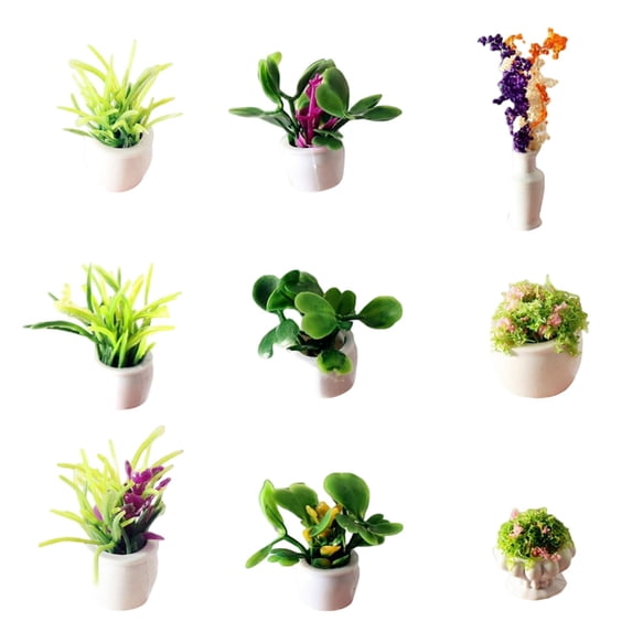 Miniature Potted Plants, Miniature Bonsai Plant Mini Potted Plants Flower, Mini Artificial Plants for Dollhouse Decoration, Models Tiny Fake Greenery Ornaments, Present DIY,1PC