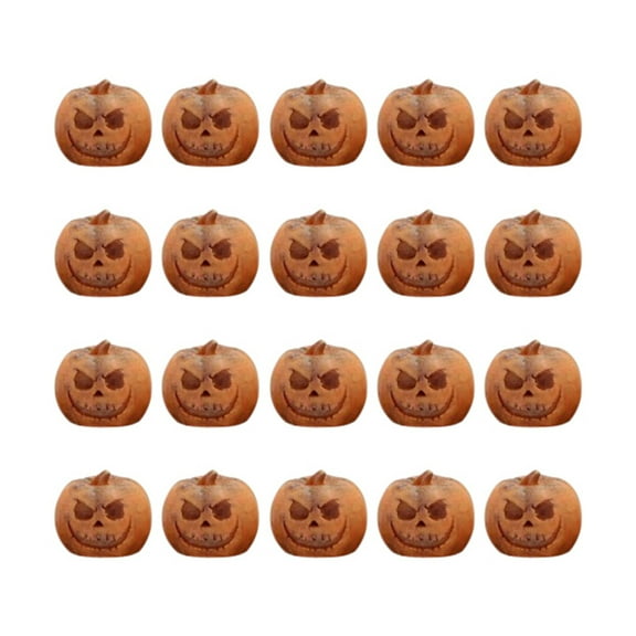Miniature Pumpkin Figurines 20Pcs - Realistic Resin Grimace Pumpkins for Fairy Garden, Craft Decor, Tabletop Displays & Halloween Party Favors