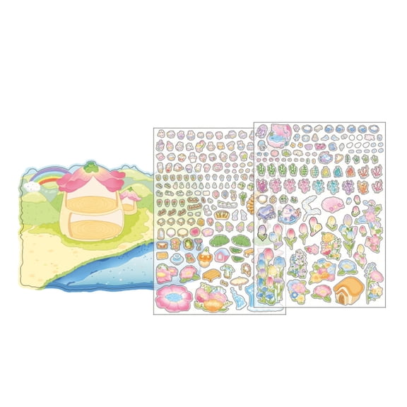 Miniature Rainbow Land Chocolate Factory Sticker Cartoon Scenery Sticker