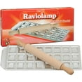 thumbnail image 1 of Miniature Ravioli Tray with Wooden Roller By Imperia - Italian Stainless Steel - Makes 24 Mini Squares (127-24), 1 of 5