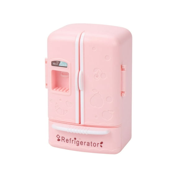 Miniature Refrigerator Toy - Realistic Dollhouse Kitchen Accessory, Open Door Design with Food Storage, Pretend Play Decor for Ages 3-4
