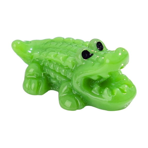 Miniature Resin Crocodile Figurine Realistic Small Alligator Statue for Garden Terrarium Shelf Desk Decor