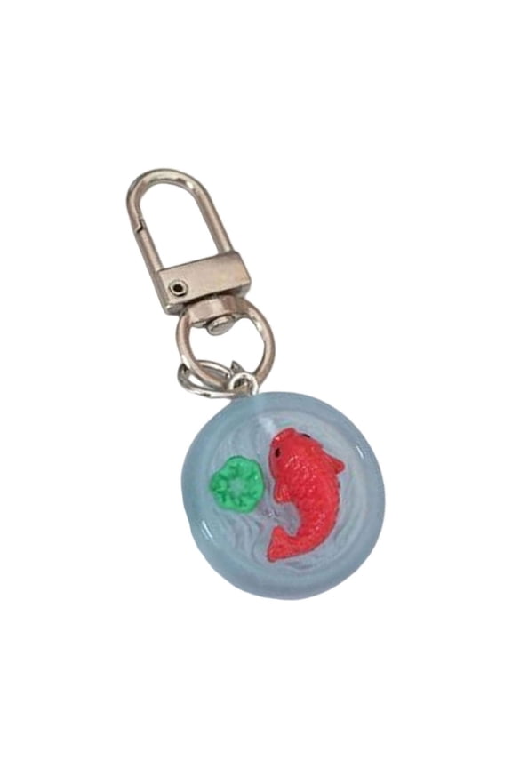 Miniature Resin Fish Tanks Keychain Glowing Novelty Key Holder Accessory For Teens Kids Party Gift Decoration