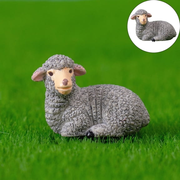 Miniature Resin Sheep Figurines Decorative Animal Figures for Home Desk