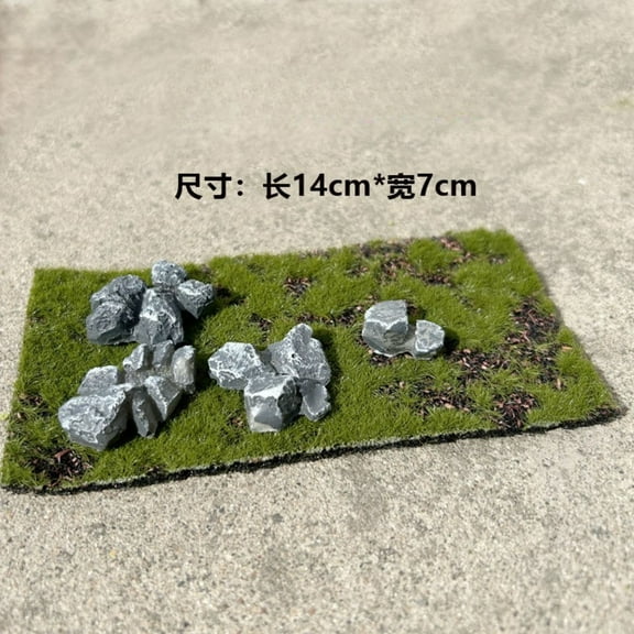 Miniature Rocky Base Model with Grass Terrain Display Pad for Diorama Scenery Landscape Model Building or School Project