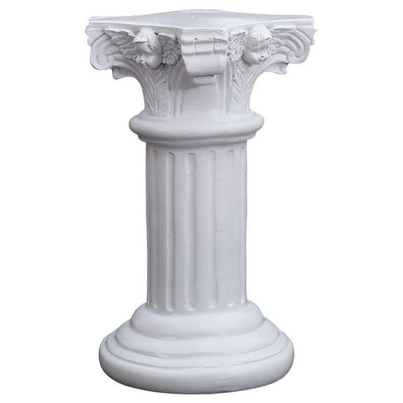 Miniature Roman Pillar Greek Column Statue Pedestal Stand Wedding indoor and outdoor Home Living Room Kitchen Scenery Decoration Photo Prop Lightweight - L Round