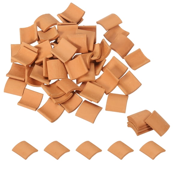 Miniature Roof Tile, 100 Pcs 1:16 Scale Red Tiles Clay Roof Bricks for Model
