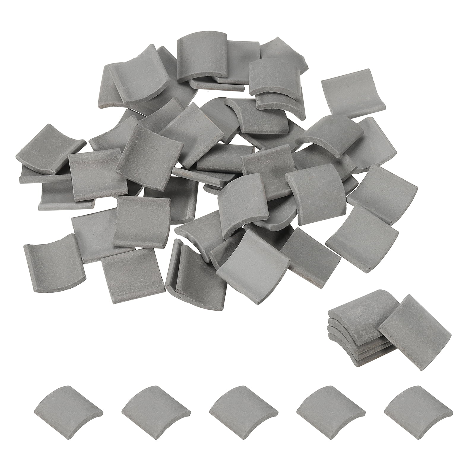 Miniature Roof Tile, 50 Pcs 1:16 Scale Grey Tiles Clay Roof Bricks for Model