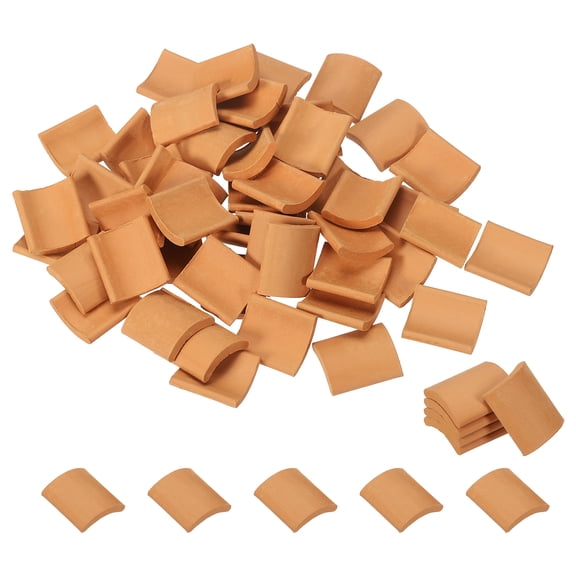 Miniature Roof Tile, 50 Pcs Red Tiles Clay Roof Bricks for Model