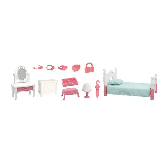 Miniature Room Furniture Set with Accessories for 1/12 Dollhouses Decorations Scene Landscaping for Kids Roleplay Game