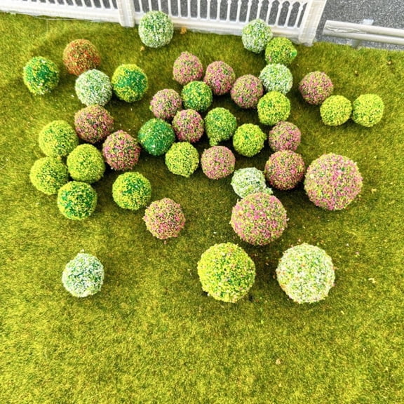 Miniature Round Shrub Bush Model 20pcs DIY Garden Diorama Landscape Scenery Material for Architecture Layout