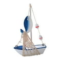 thumbnail image 1 of Miniature Sailing Boat Mediterranean Sculpture Crafts Mini Sailboat Model Decoration Wood for Bookshelf Cafe Dining Room Desk, 1 of 8