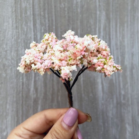 Miniature Sakura Tree Model 12cm Pink Wire Tree DIY Diorama Scenery Craft Landscape Decoration Accessory