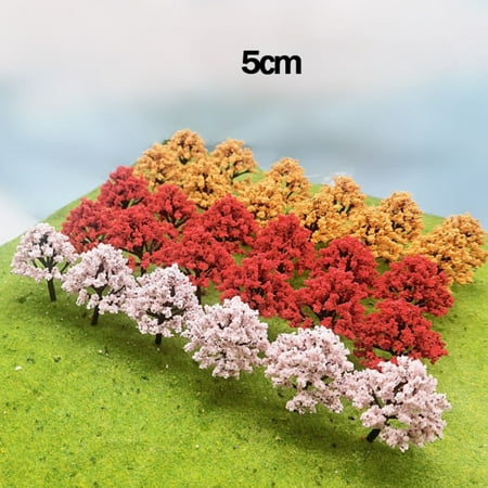 Miniature Sakura Tree Model Set 20PCS Mixed Colors DIY Scenery Craft Kit for Students Architecture Diorama Train Layout Display