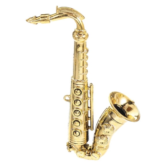 Miniature Saxophone Model, 4.72 x 3.34 x 1.14 in, Realistic Decorative Replica for DIY Craft Projects and Home Decor