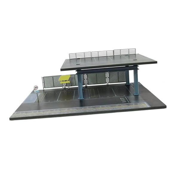 Miniature Scene Model Parking Lot Diorama Toy Car Storage Box Sturdy PVC Construction for Home Office Decoration