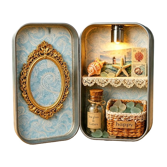 Miniature Scene Tin Box, DIY Micro Landscape Photo Frame Personalized DIY Mini Decor