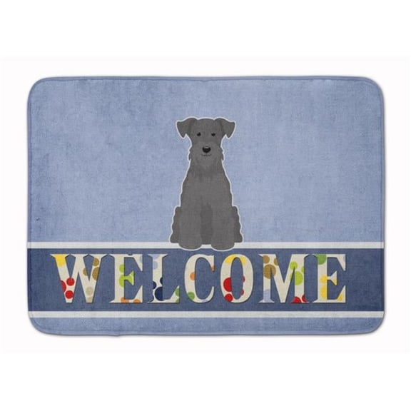 Miniature Schanuzer Black Welcome Machine Washable Memory Foam Mat
