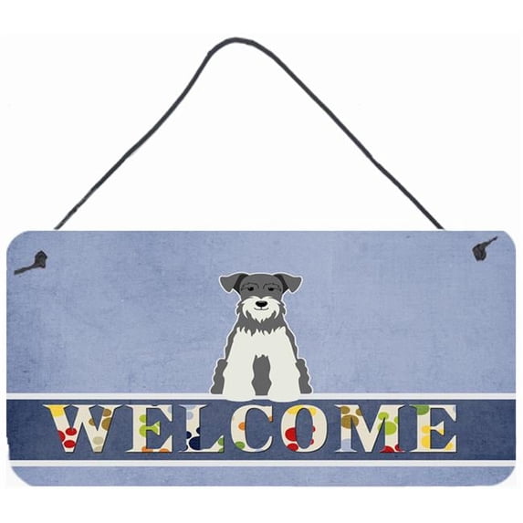 Miniature Schanuzer Salt & Pepper Welcome Wall or Door Hanging Prints