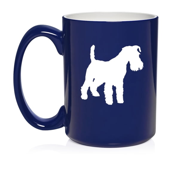 Miniature Schnauzer Ceramic Coffee Mug Tea Cup Gift for Her, Him, Friend, Coworker, Wife, Husband (15oz Blue)