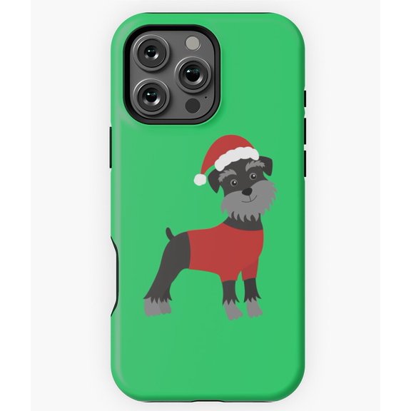 Miniature Schnauzer Christmas Xmas Phone Case for iPhone 16 15 14 13 12 11 Pro Max