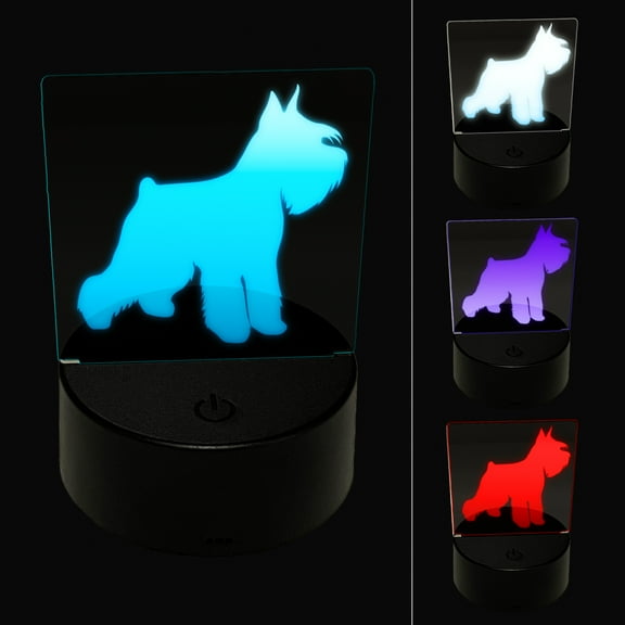 Miniature Schnauzer Dog Solid LED Night Light Sign 3D Illusion Desk Nightstand Lamp