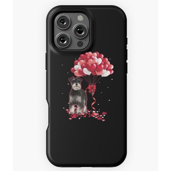Miniature Schnauzer Love Balloons Phone Case for iPhone 16 15 14 13 12 11 Pro Max